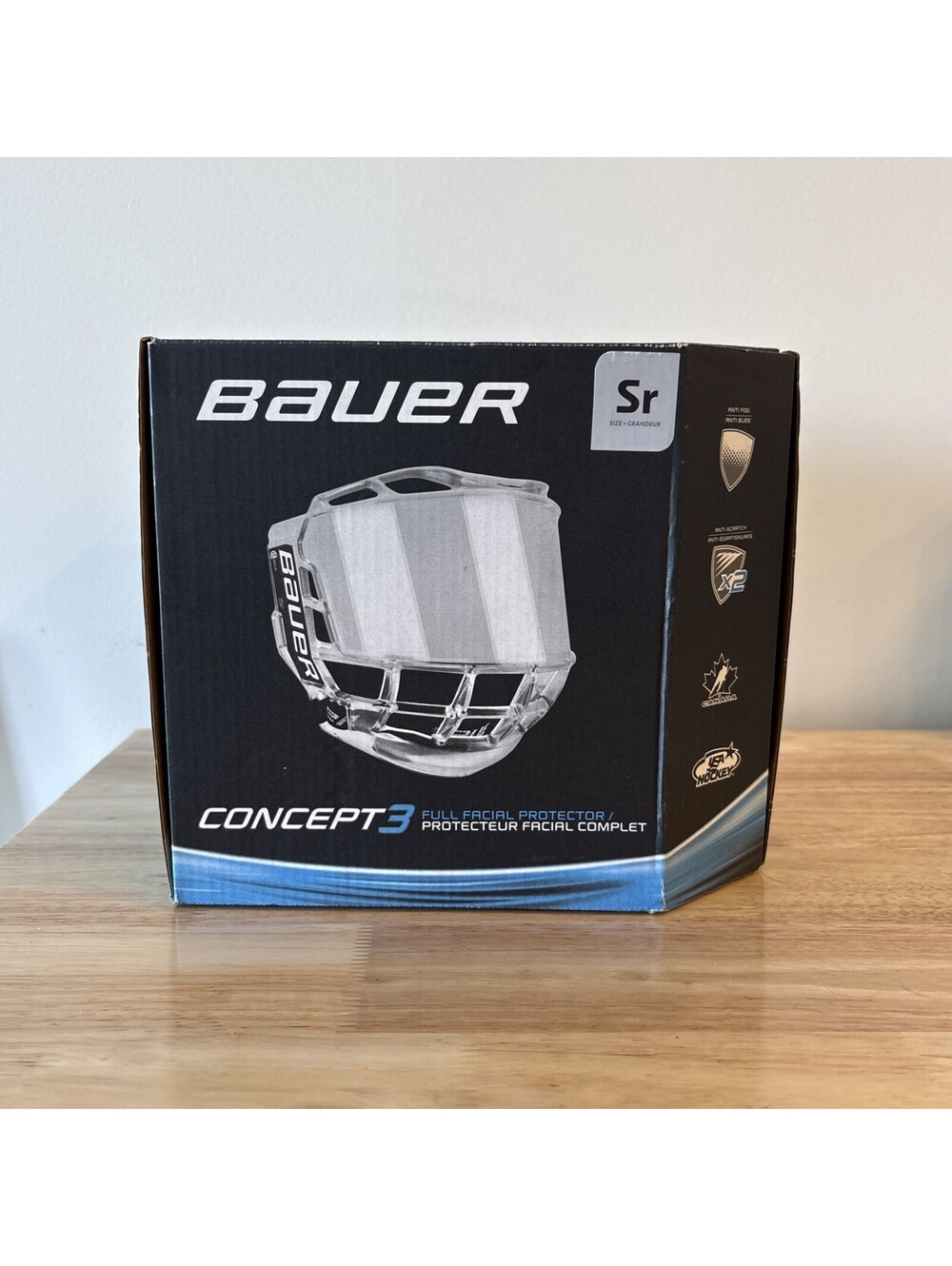 Bauer Concept 3 Hockey Helmet Shield Half Visor Bubble Cage Clear CSA HECC CE Sr